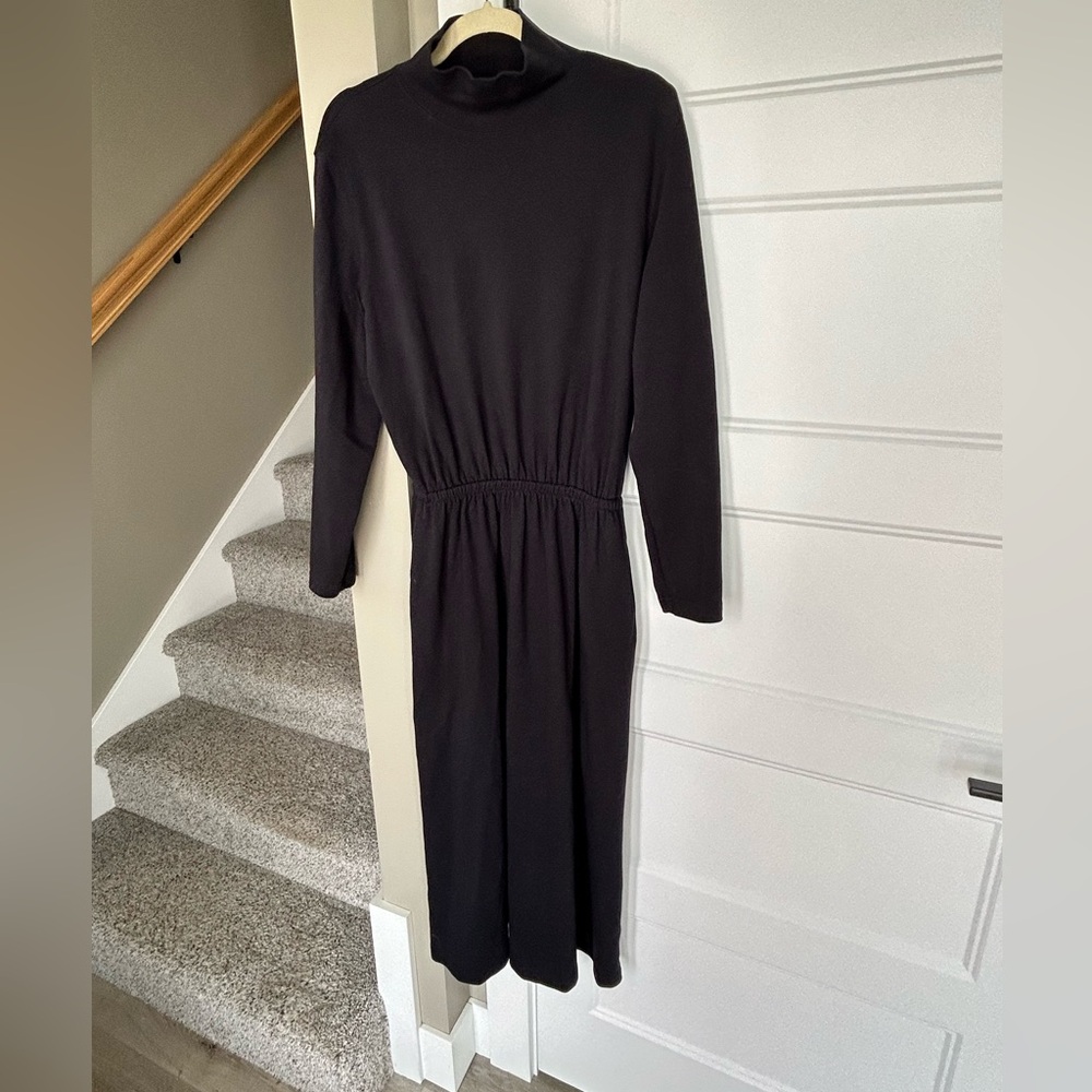 Lands' End Dark Navy Blue Long Sleeve Dress